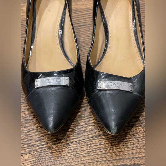 Coach black heels with silver buckle, size 7 - Picture 4 of 7